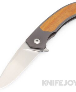 Trevor Burger Custom Knives TBC-DAKAR14 DAKAR Flipper Folder Plain Satin Blade with Micarta Inlay/ Titanium Handles/ Plain Hardware and Clip
