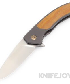 Trevor Burger Custom Knives TBC-DAKAR15 DAKAR Flipper Folder Plain Satin Blade with Micarta Inlay/ Titanium Handles/ Bronze Hardware and Clip