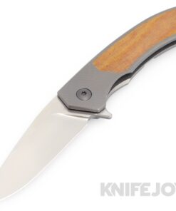 Trevor Burger Custom Knives TBC-DAKAR16 DAKAR Flipper Folder Plain Satin Blade with Micarta Inlay/ Titanium Handles/ PVD Hardware and Clip