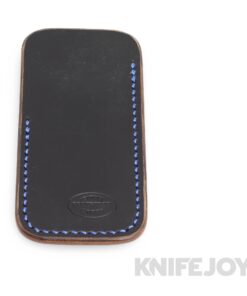Robertson Leather Works Leather Slip Size Medium Dark Brown Leather with Blue Stitching