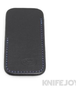 Robertson Leather Works Leather Slip Size Medium Black Leather with Blue Stitching
