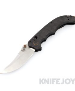 Benchmade 865-02 Mini Bedlam S90V Scimitar Blade with Textured Carbon Fiber Handle