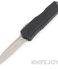 MICROTECH 1241-10APS PR Cypher II 2023 Auto Signature Series OTF Single Edge Apocalyptic Standard Blade with Black Aluminum Handles