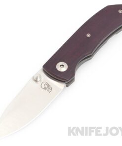 Steve Karroll Knives Custom Folder KC3 CPM 154 Blade with Dark Red Coral Micarta / Titanium Handles Mokuti Clip