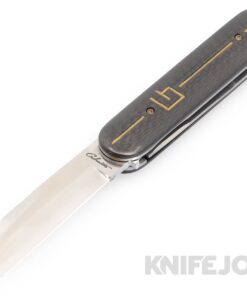 Chuck Gedraitis Custom Knives Switch Army Switchblade Knife Tanto AEB-L Blade with Carbon Fiber w/ Gold Inlays Handles/ Titanium Liners