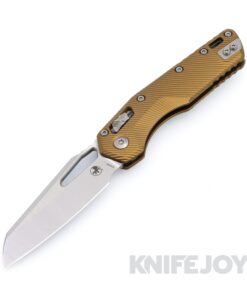 MICROTECH Standard Issue 210-10FLTA MSI RAM-LOK Folder Single Edge Stonewash Standard Blade with Fluted Tan G10 Handles