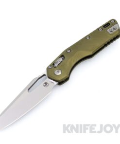 MICROTECH Standard Issue 210-10FLOD MSI RAM-LOK Folder Single Edge Stonewash Standard Blade with Fluted OD Green G10 Handles