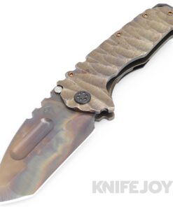 Medford Knives Praetorian Ti S45VN Vulcan Tanto Blade with Scorched Earth "Predator" Handles/ Old School "Predator" Bronze/ Maker's Ano HW and Clip