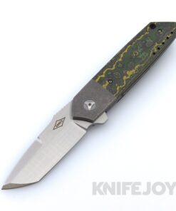 Mechforce Carey Collab Roadster Folder with Satin M390 Blade and Toxic Green Carbon Fiber Handle with Titanium Bolsters