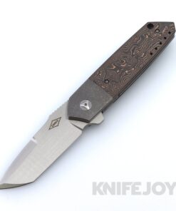 Mechforce Carey Collab Roadster Folder with Satin M390 Blade and Copper Carbon Fiber Handle with Titanium Bolsters