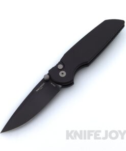 Pro-tech Knives PT-INT103 Tactical Response 3 Integrity Double Thumbstud Manual Black S35VN Blade with Black Aluminum Handles / Hardware / Deep Carry Clip