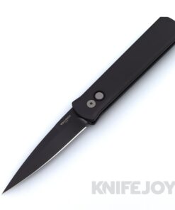 Pro-tech Knives 921 GODFATHER Auto Black Blade with Black Aluminum Handles and Blasted Hardware