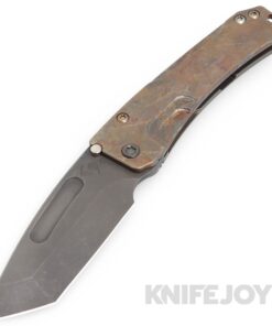 Medford Knives Slim Midi Marauder S45VN Acid Distressed Tanto Blade with Scorched Earth Handles/ Old School Bronze Spring/ Maker's Ano Hardware and Clip