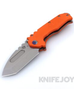 Medford Knives Praetorian Scout M/P D2 Tumbled Tanto Blade with Hi-Vis Orange G10 Handles / Flamed Hardware and Clip / Standard Breaker