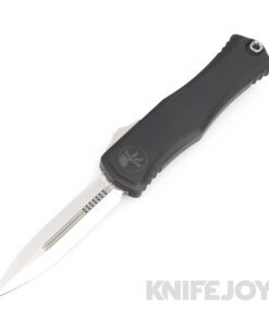 MICROTECH 1702-10 Hera II Auto OTF Double Edge Standard Stonewash Blade with Black Aluminum Handles