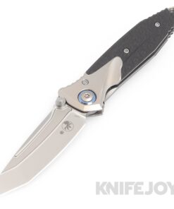 MICROTECH 261M-7CFTI Signature Series Socom Bravo Mini Folder Tanto Edge Bead Blast Blade with Blue Pivot Collar/ Carbon Fiber Scales