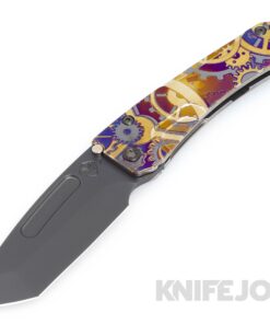 Medford Knives Slim Midi Marauder S45VN DLC Tanto Blade with Tumbled "Deep-Cut SteamPunk" Handles/ PVD Hardware and Clip