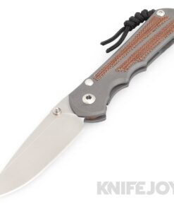 Chris Reeve Knives Large Inkosi Plain Magnacut Drop Point Blade with Natural Canvas Micarta Inlay Titanium Handles