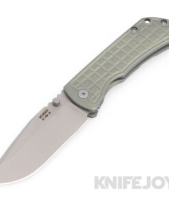 McNees Knives PM Mac2 3.5" Matte Stonewash Magnacut Blade and Matte Stonewash Green FRAG Handles