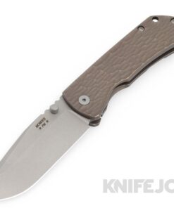 McNees Knives PM Mac2 3.5" Matte Stonewash Magnacut Blade and Matte Stonewash Bronze Jigged Handles