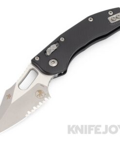 MICROTECH 169RL-11APFL Borka Stitch RAM-LOK Folding Knife Apocalyptic Standard Partially Serrated Blade with Fluted Black Type III Aluminum Handles