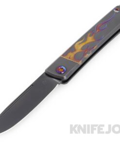 Medford Knives Gentleman Jack-2 S45VN DLC Drop Point Blade with DLC "Flames" Handles/ Flamed Hardware and Clip