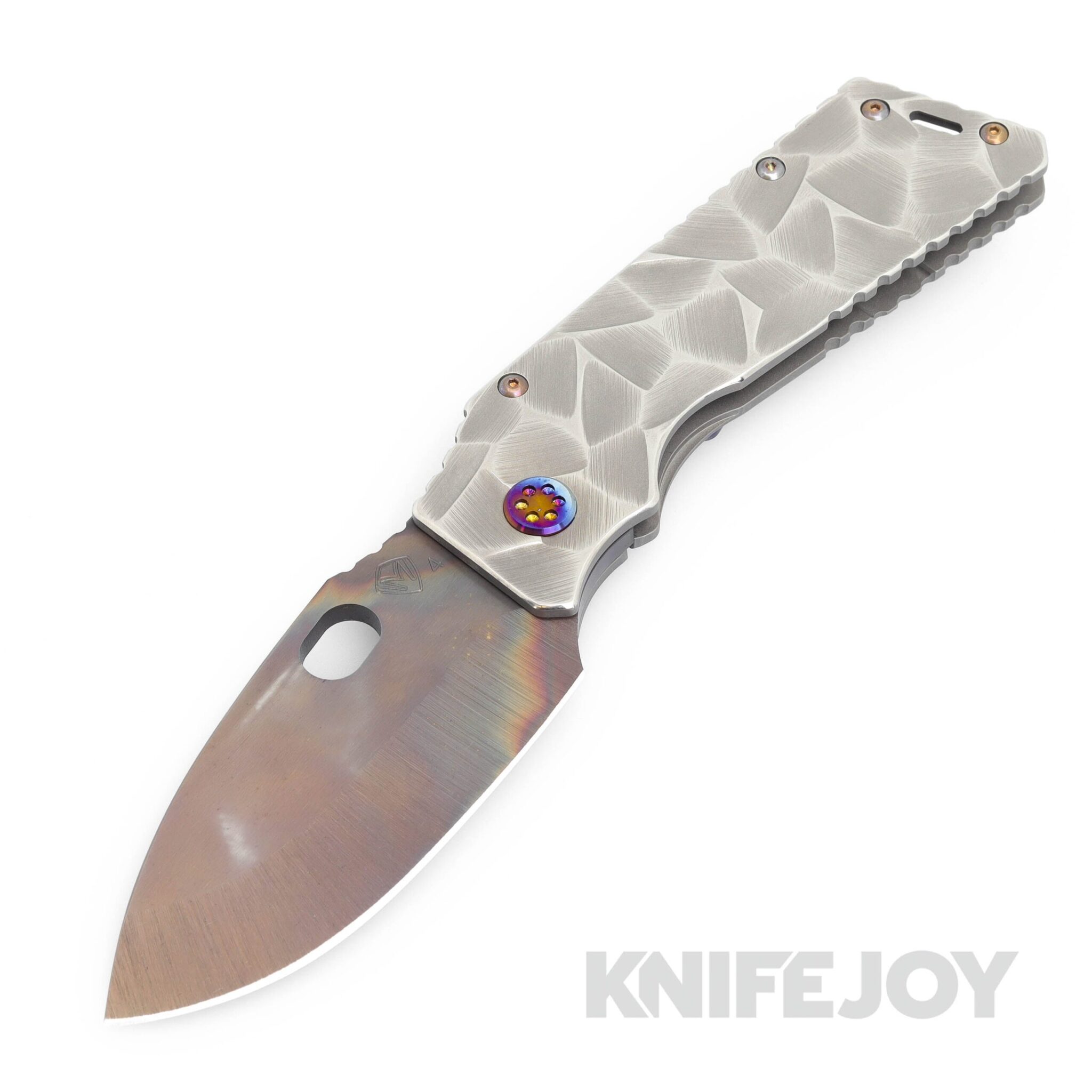 Medford Knives TFF-1 S45VN Vulcan Blade with BB/Brush Silver Stained Glass Handle/ Flamed Hardware and Clip