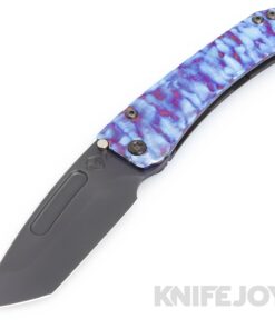 Medford Knives Slim Midi Marauder S45VN DLC Tanto Blade with Faced Flamed Predator Sculpted Handles/ PVD Blue Pin Spring/ PVD Hardware/ Blue Pin Clip