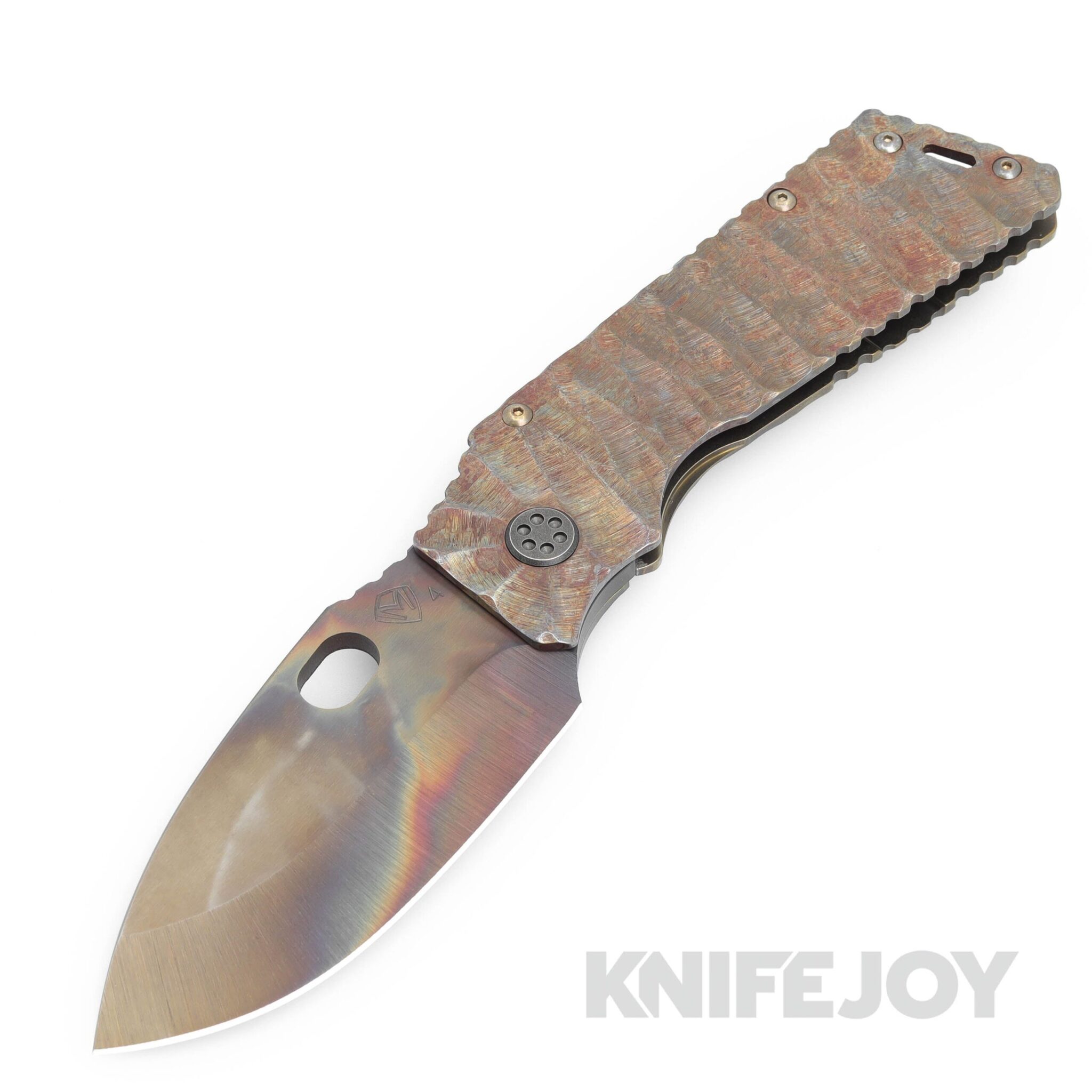 Medford Knives TFF-1 S45VN Vulcan Blade with Scorched Earth Predator Sculpted Handles/ Old School Brz Spring/ Bronze Hardware and Clip