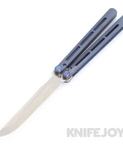 Medford Knives Viceroy Balisong Butterfly Knife S45VN Tumbled Drop Point Blade with Blue Titanium Handles/ Blue Hardware