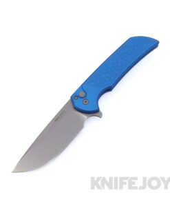 Pro-tech Knives MX105-BLUE Gridlock Mordax Flipper Stonewash Magnacut Plain Blade with Gridlock Textured Blue Handle