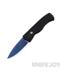 Pro-tech Knives PTT206-SB NEXUS Tactical Response 2 Auto Folder Plain Edge Sapphire Blue Magnacut Blade with Black NEXUS "Since 1999" Textured Black Aluminum Handle / Abalone Button / Black Hardware
