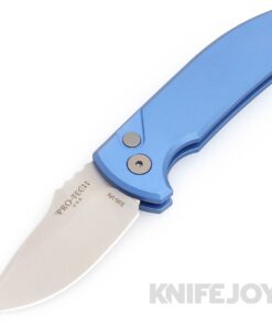 Pro-tech Knives PTLG401-BLUE SBR Short Bladed Rockeye Auto Stonewash Blade with Blue Aluminum Handle