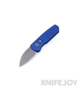 Pro-tech Knives PTR5305-BLUE Auto Runt 5 Stonewash Magnacut Wharncliffe Blade with Textured Blue Handle / Blasted Hardware / Black Clip