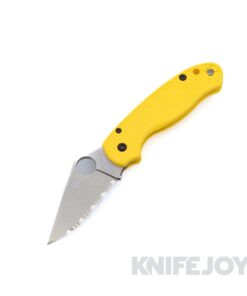 Spyderco C223SYL Para 3 Salt Lightweight Compression Lock Folder Plain Magnacut Satin Serrated Blade with Yellow FRN Handles