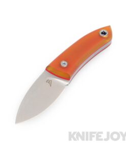 Mechforce Knives Ben Krein Collab Forager Fixed Blade Knife Stonewash Magnacut Blade with Ultem Handles/ Orange Liners