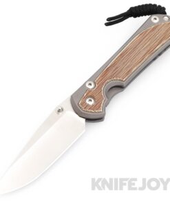 Chris Reeve Knives Large Sebenza 31 Drop Point Magnacut Blade with Natural Canvas Micarta Inlay/ Glass Blasted Titanium Handles