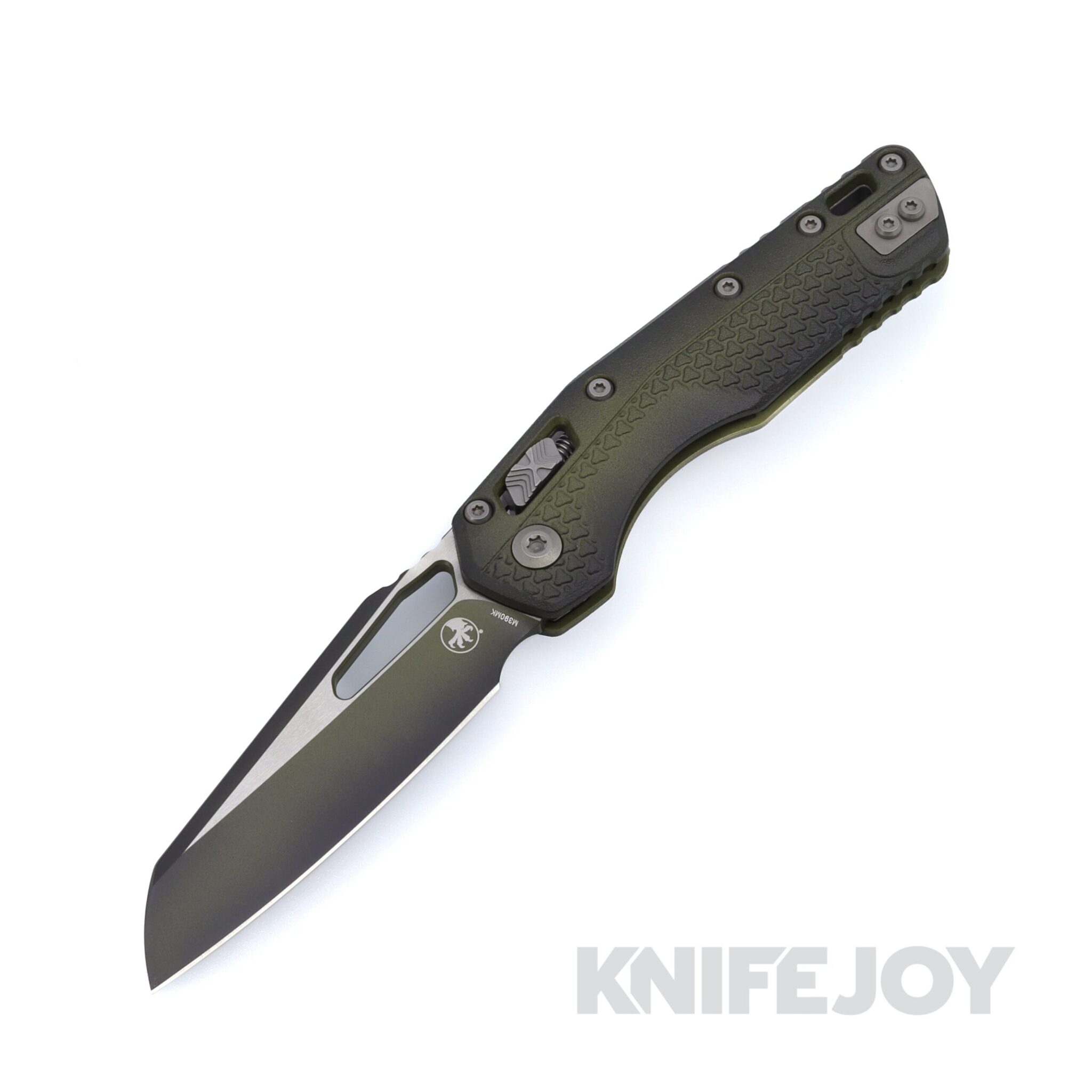MICROTECH Standard Issue 210T-1PMFBO MSI RAM-LOK Folder Single Edge Faded Bazooka Green Cerakote Sheepsfoot Blade with Injection Molded Tri-Grip Handle