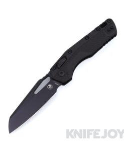 MICROTECH Standard Issue 210T-1TPM MSI Ram Lock Folder Single Edge Black Standard Tactical Blade with Black Polymer Handles and Black Hardware