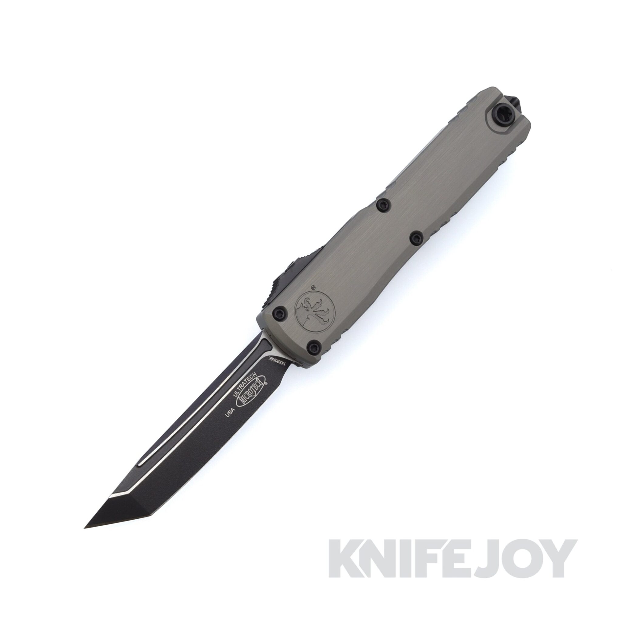 MICROTECH 1123-1NC Ultratech ZBP OTF GEN III Auto Tanto Edge Black Standard Blade with Natural Clear Anodized Aluminum Handles