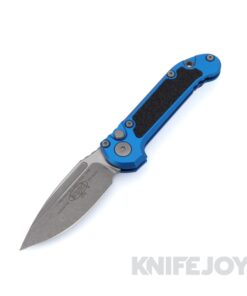 MICROTECH 1135-10APBL Auto L.U.D.T. GEN III Auto Standard Edge Apocalyptic Blade with Blue Aluminum Handles