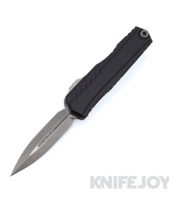 MICROTECH 1242-10AP Cypher II Auto OTF Double Edge Apocalyptic Standard Blade with Black Aluminum Handles