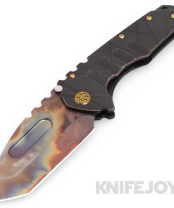 Medford Knives Praetorian "T" S45VN Vulcan Tanto Blade with Black Laser Light& Rose Pinstripped Handles/ Bronze Hardware and Clip