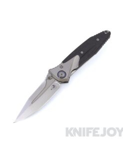 MICROTECH 262M-4CFTI Signature Series Socom Bravo Mini Warcom Folder Spear Point Hand Rubbed Satin Blade with Blue Titanium Pivot Collar and Carbon Fiber Scales