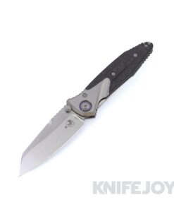 MICROTECH 263M-4CFTI Signature Series Socom Bravo Mini Warcom Folder Hand Rubbed Satin Blade with Blue Titanium Pivot Collar and Carbon Fiber Scales
