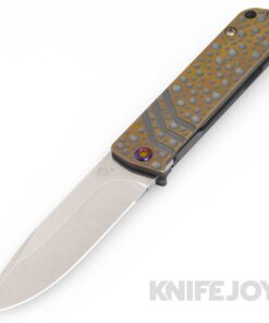 Medford Knives The Antik S45VN Tumbled Drop Point Blade with Bronze "Moon Craters" Handles/ Flamed Hardware and Bronze Clip