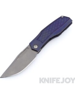 Prince Customs Protean Folder Knife 20CV Blade with Exclusive Dragon Scale Textured Blue Handles