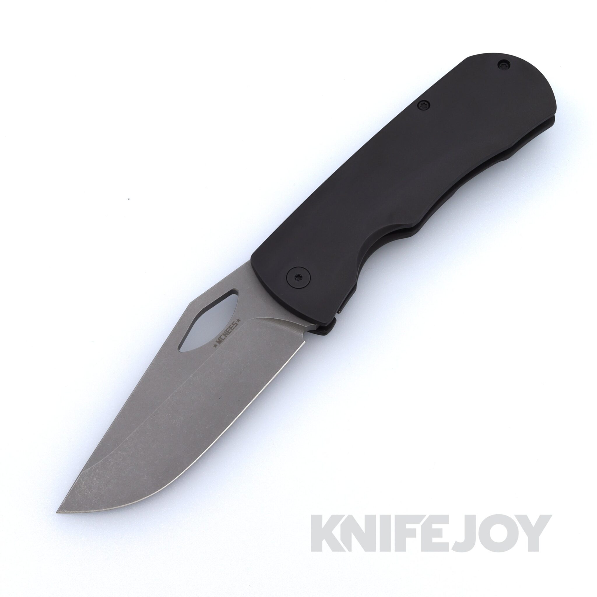McNees Knives Dixon 3.75" Stonewash Magnacut Blade and Black Titanium Handles
