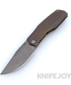 Prince Customs Protean Folder Knife 20CV Blade with Frag Textured Bronze Handles