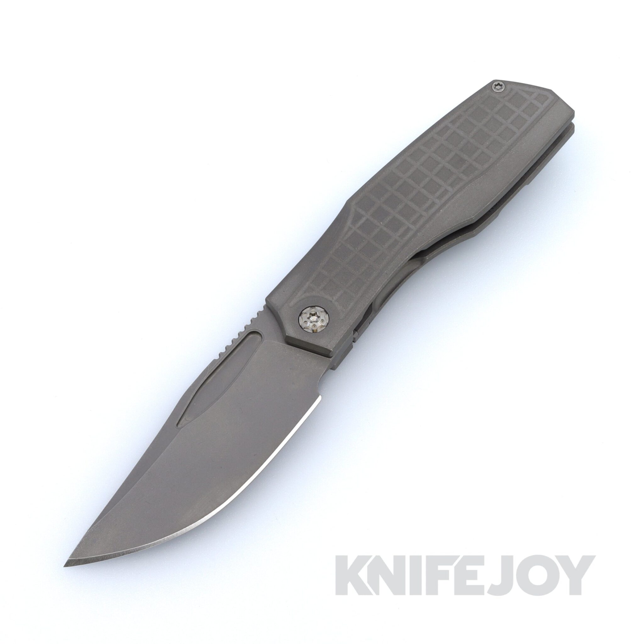 Prince Customs Protean Folder Knife 20CV Blade with Frag Textured Silver Handles